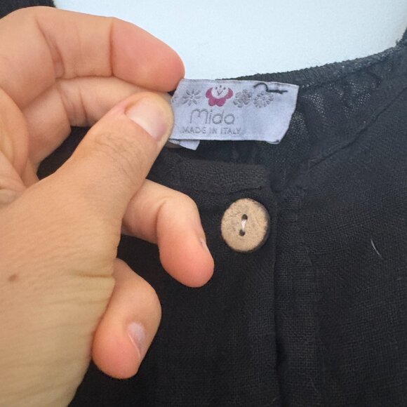 ITALIAN 100% Linen Black dress - Picture 3 of 3